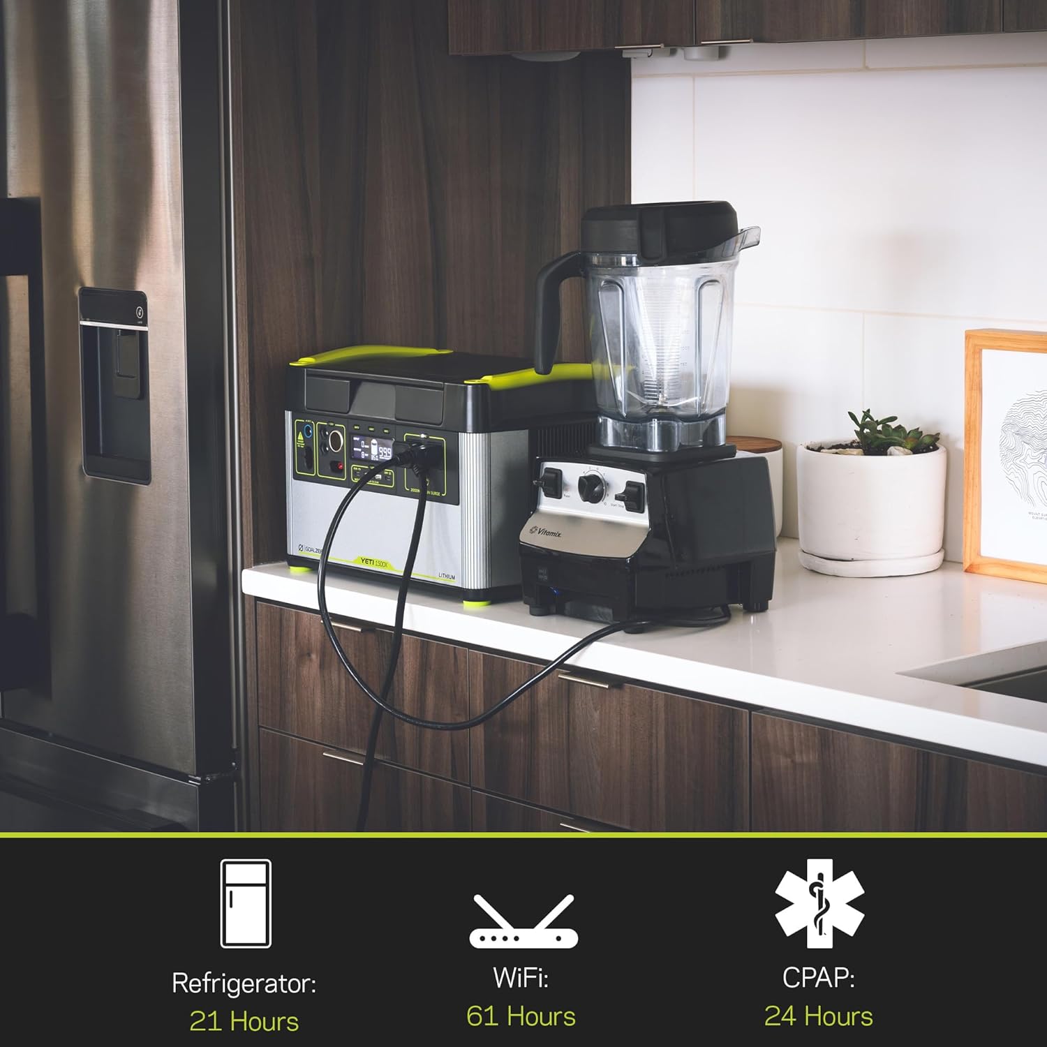 Goal Zero Yeti Portable Power Station - Yeti 1500X w/ 1,516 Watt Hours Battery Capacity, USB Ports & AC Inverter - Rechargeable Solar Generator for Camping, Travel, Outdoor Events, Off-Grid & Home Use - Image 4