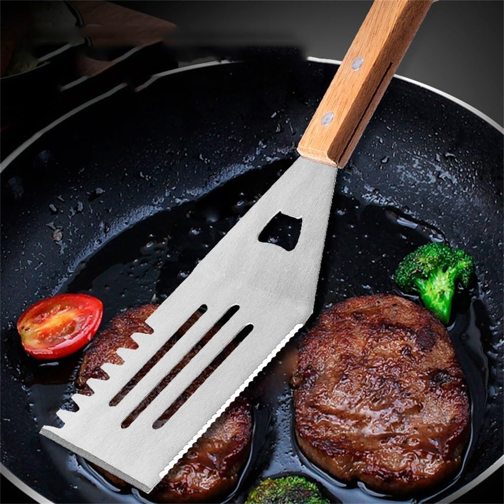 Outdoor BBQ BBQ Barbecue Tool Set Fork and Shovel Clamp Three Piece Set Combination Grill - Image 4