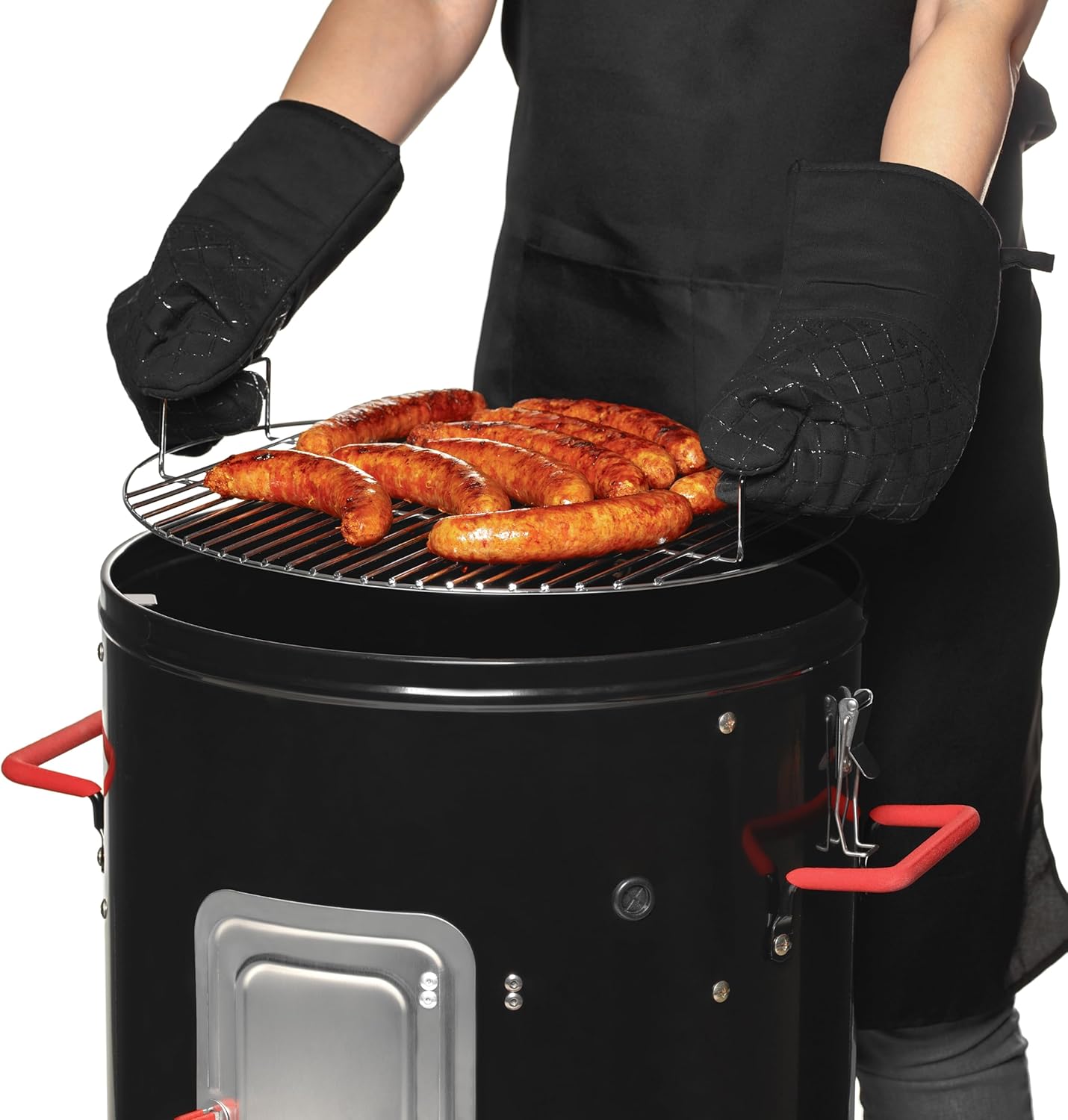 K2 SMOKEGUARDIAN ELITETOWER, Outdoor Charcoal Smoker with Rib Hanger Set,17 inch,Black - Image 3