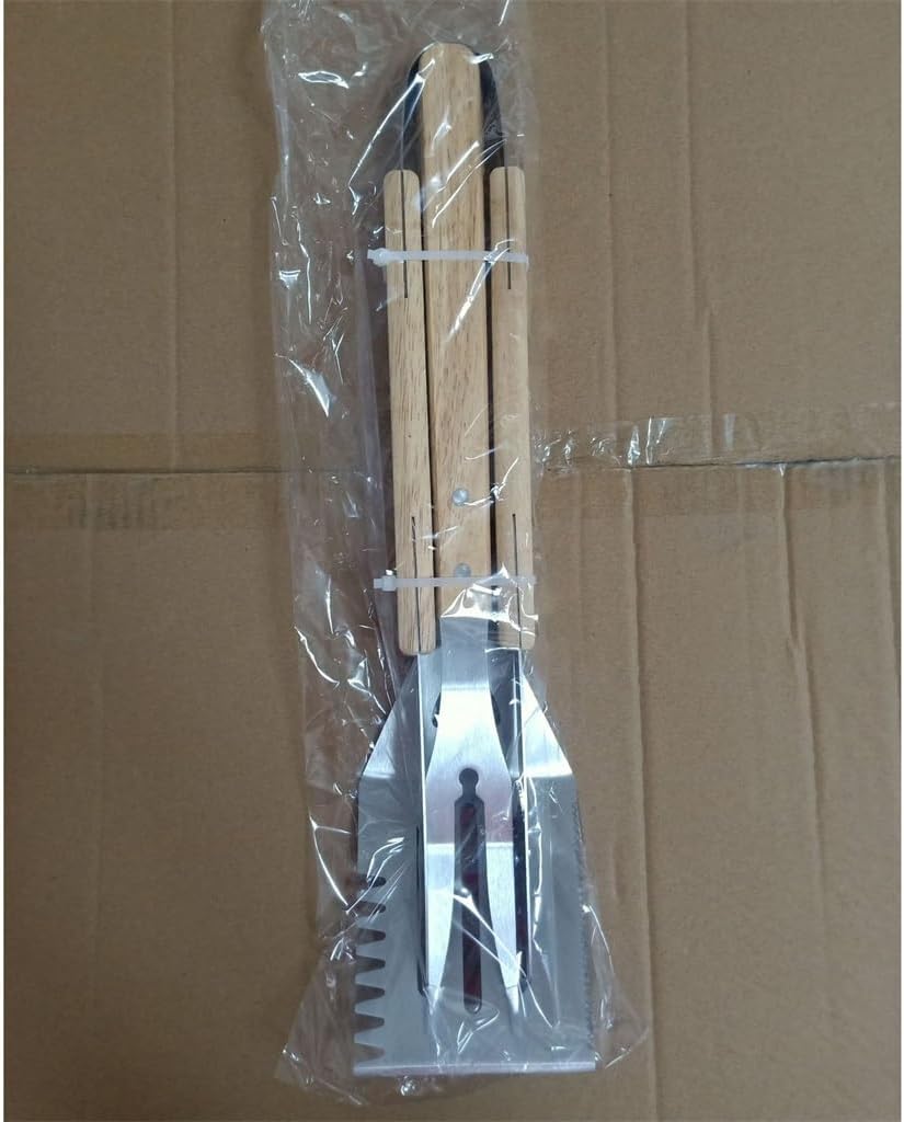 Outdoor BBQ BBQ Barbecue Tool Set Fork and Shovel Clamp Three Piece Set Combination Grill - Image 5
