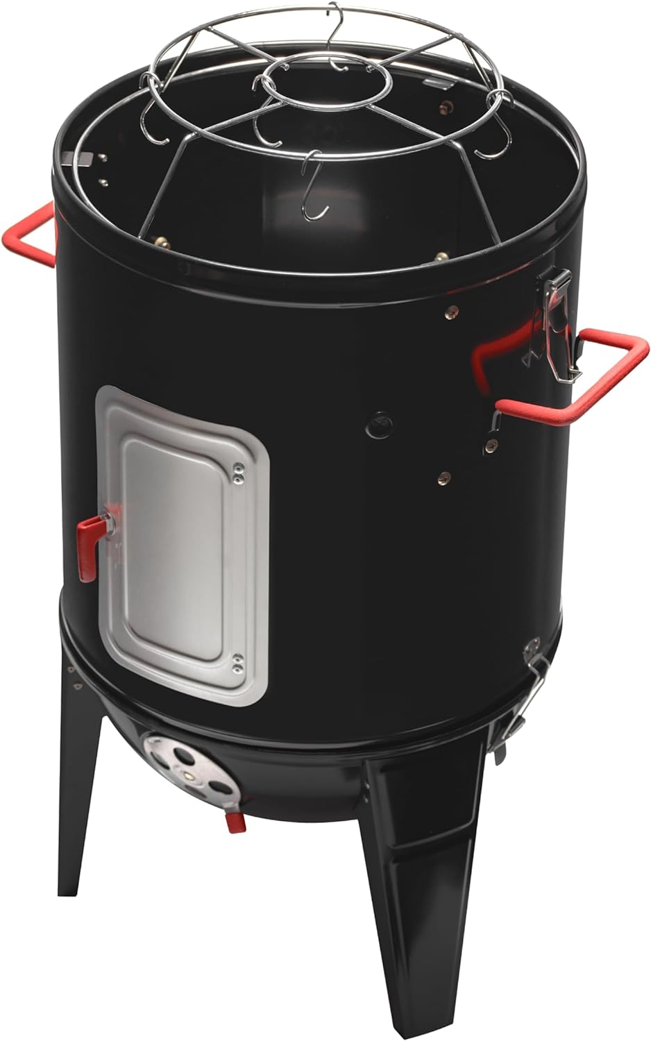K2 SMOKEGUARDIAN ELITETOWER, Outdoor Charcoal Smoker with Rib Hanger Set,17 inch,Black - Image 6