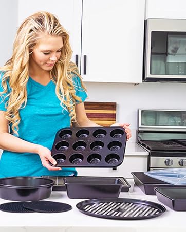 complete bakeware set, baking essentials, must have bakeware, nonstick bakeware set, baking sets