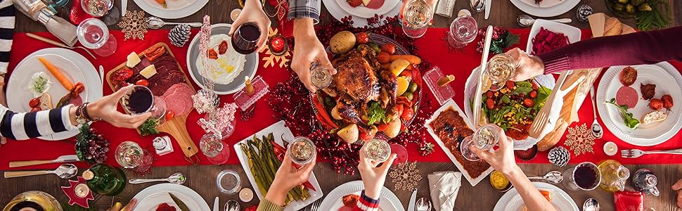 Family eating christmas meal