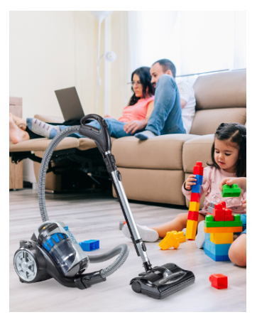 Prolux iFORCE Light Weight Bagless Canister Vacuum Cleaner in living room with family