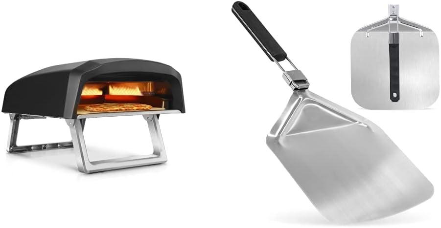 NutriChef NCPIZOVN Portable Outdoor Gas Oven and NutriChefKitchen Pizza Peel outdoor kitchen storage solutions