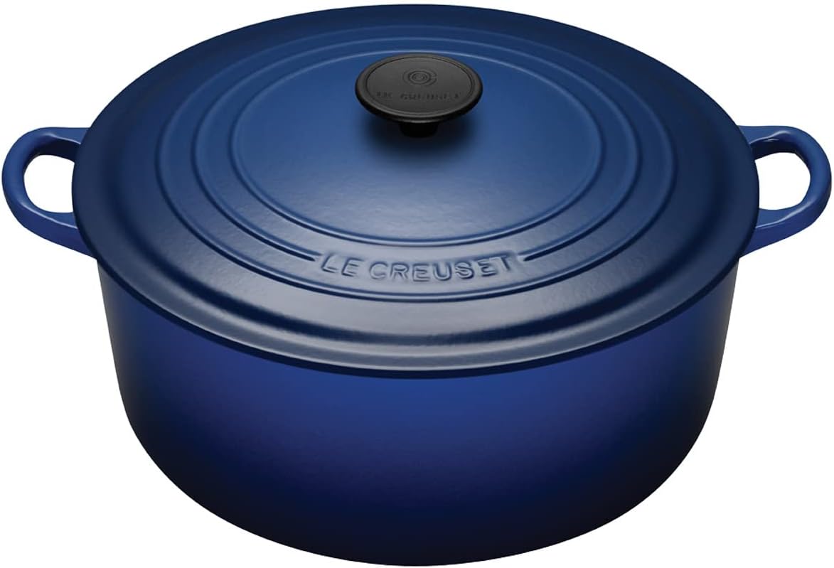 Le Creuset Enameled Cast-Iron 5-1/2-Quart Round French Oven, Cobalt durable cast iron cooksets