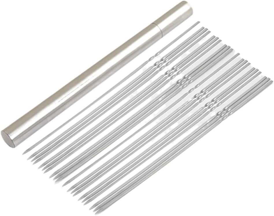 BBQ Tool Set Barbecue Sticks Stainless Steel Flat Barbecue Sticks Set - Image 5