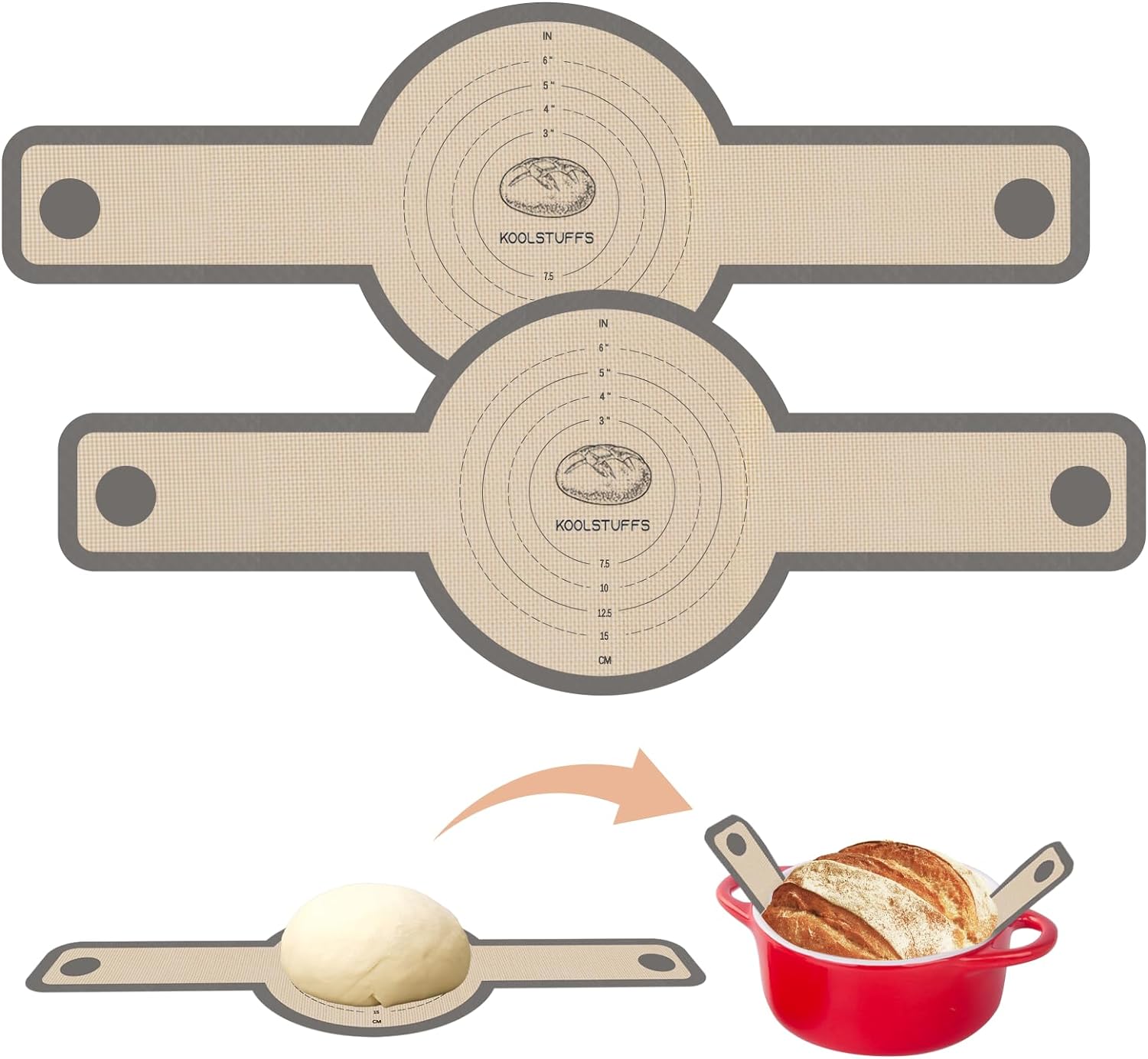 Silicone Bread Sling for Dutch Oven, 2 PCS Non-Stick & silicone baking mats