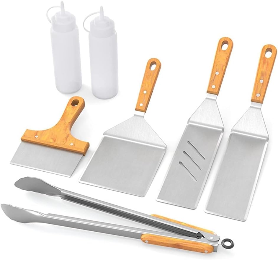 Stainless Steel Frying Shovel Cooking Shovel Clip Steak Iron Plate Barbecue Tool Set - Image 2