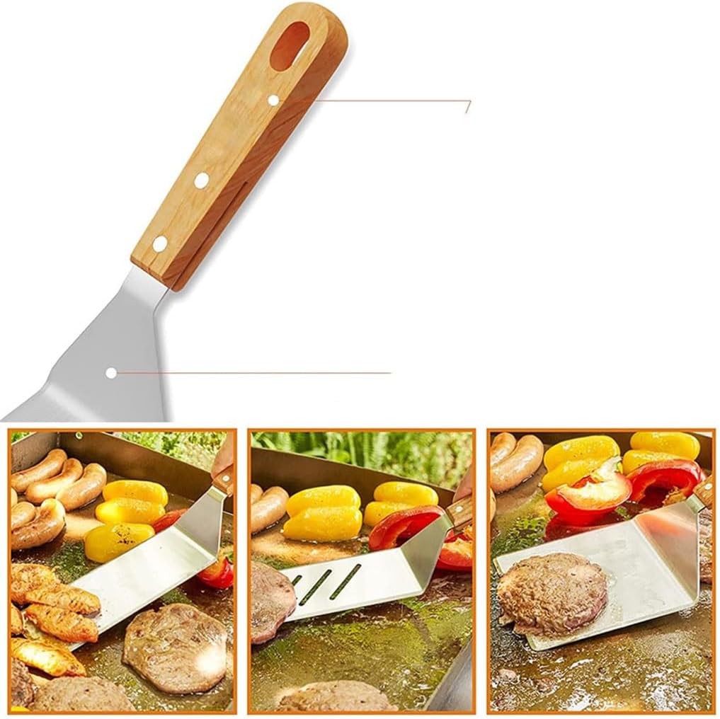Stainless Steel Frying Shovel Cooking Shovel Clip Steak Iron Plate Barbecue Tool Set - Image 3