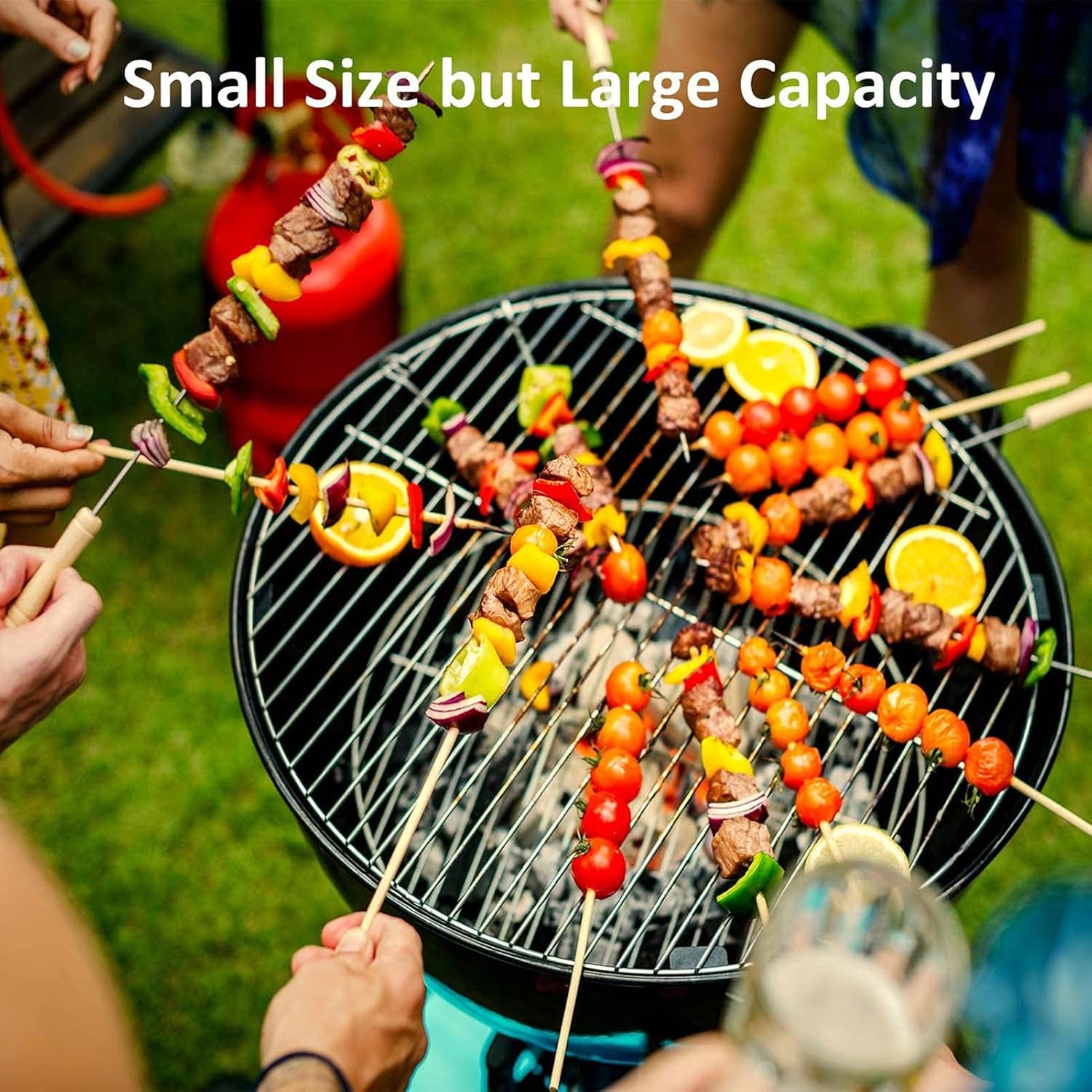 Kettle Charcoal Grill, 22 Inch Barbecue Grill and Smoker for Outdoor Picnic Patio Backyard Camping, Portable BBQ Charcoal Oven with Wheels Shelf, Black - Image 3