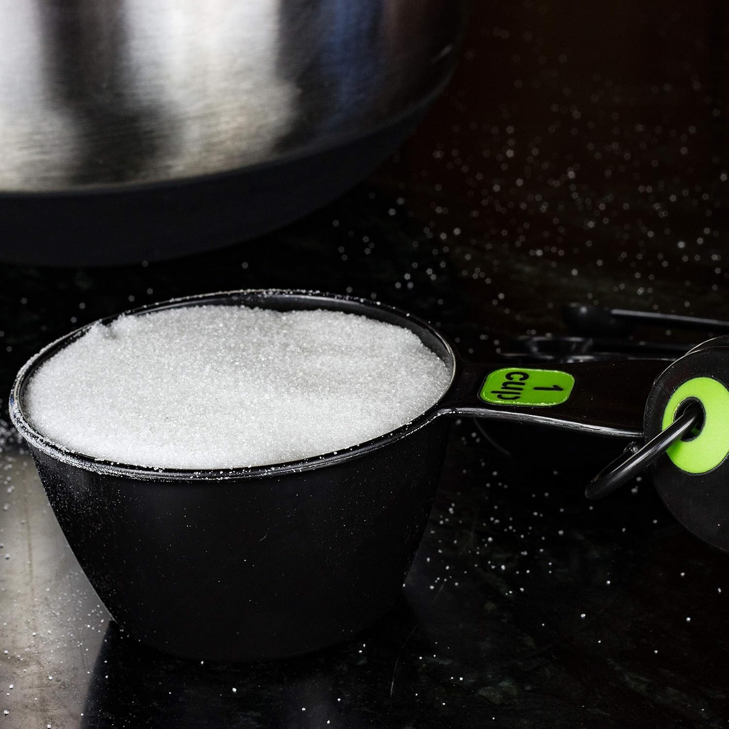 Chef Craft Easy to Ready Plastic Measuring Cup Set, 10 piece set, Green - Image 2