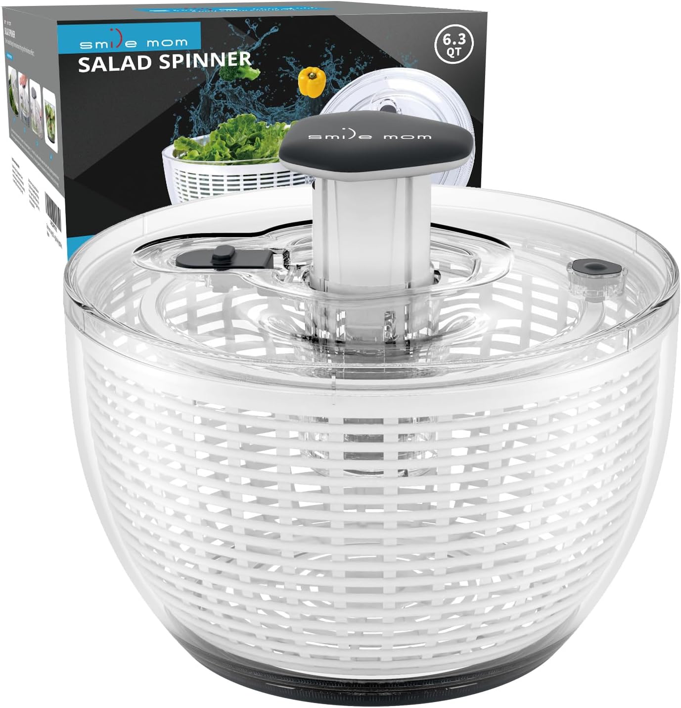 Salad Spinner Large Lettuce Spinner Kitchen Gadgets, Smile mom Large salad spinners