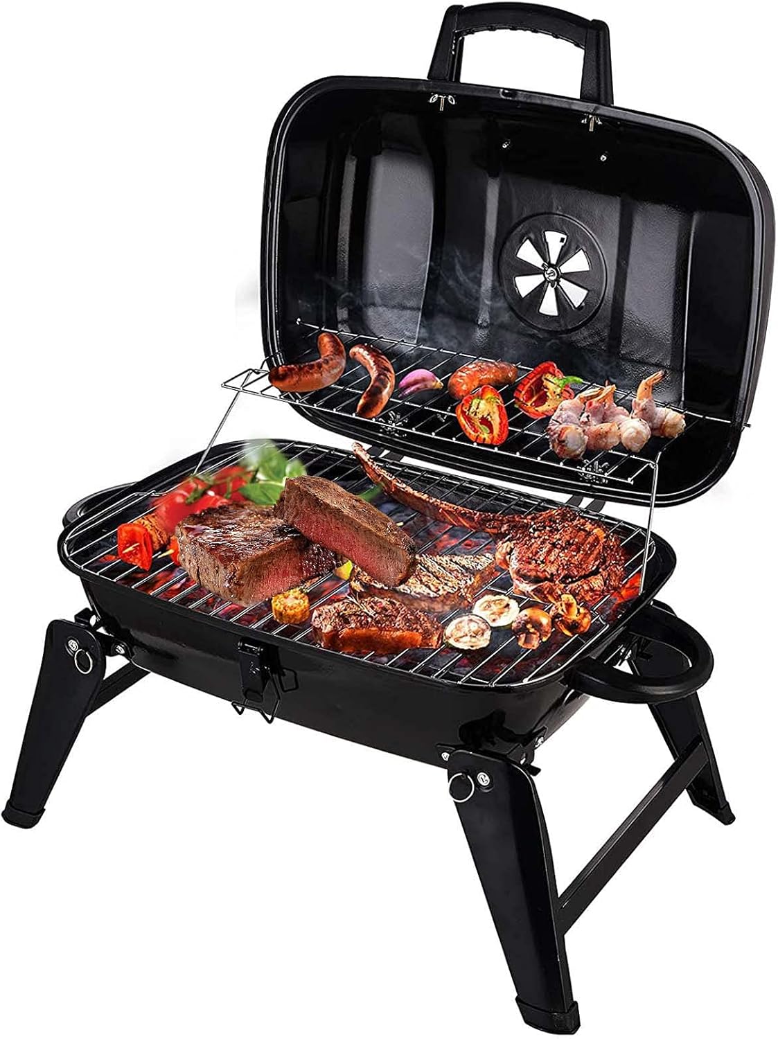 Charcoal Grill, Portable BBQ Grill, Outdoor Tabletop Grills & Smokers professional portable smokers