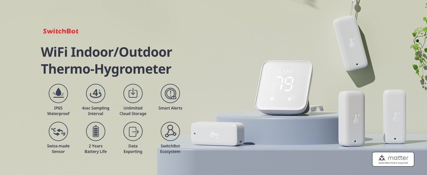 SwitchBot WiFi Indoor/Outdoor Thermo-Hygrometer