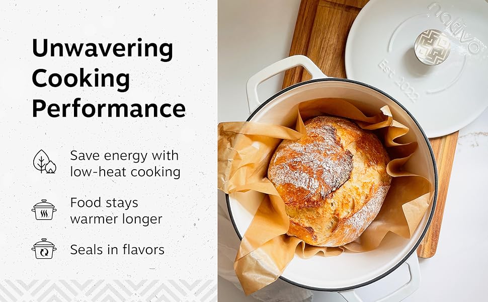 Unwavering Cooking Performance. Save Enerygy - Food stays warm - Seals in Flavor