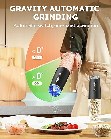 rechargeable salt and pepper grinder set electric salt and pepper shakers