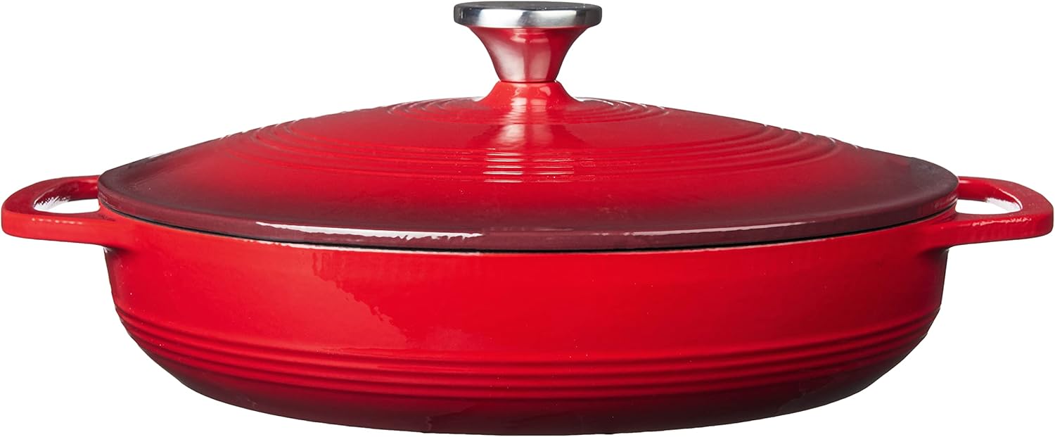 Lodge EC3CC43 Enameled Cast Iron Covered Casserole, 3-Quart, Island Spice Red & EC4D43 Enameled Cast Iron Dutch Oven, 4.6-Quart, Island Spice Red - Image 3