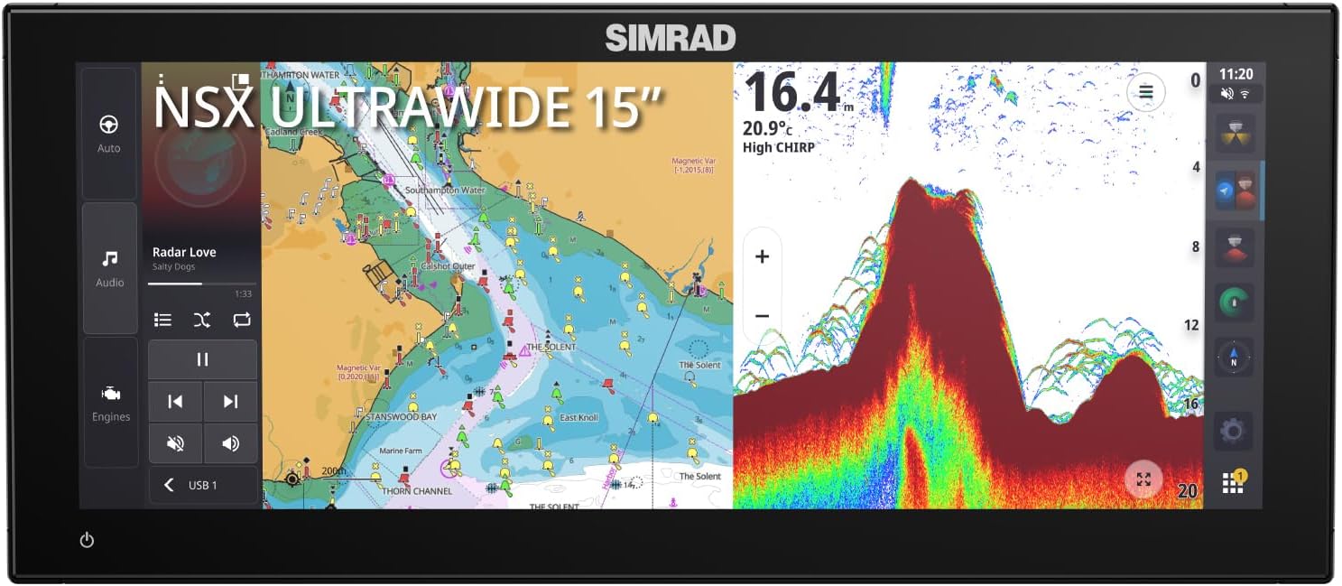 NSX ULTRAWIDE 15" 3015UW Smart Chartplotter/Fishfinder/MFD w/Active Imaging 3-in-1 Transducer smart outdoor entertainment systems