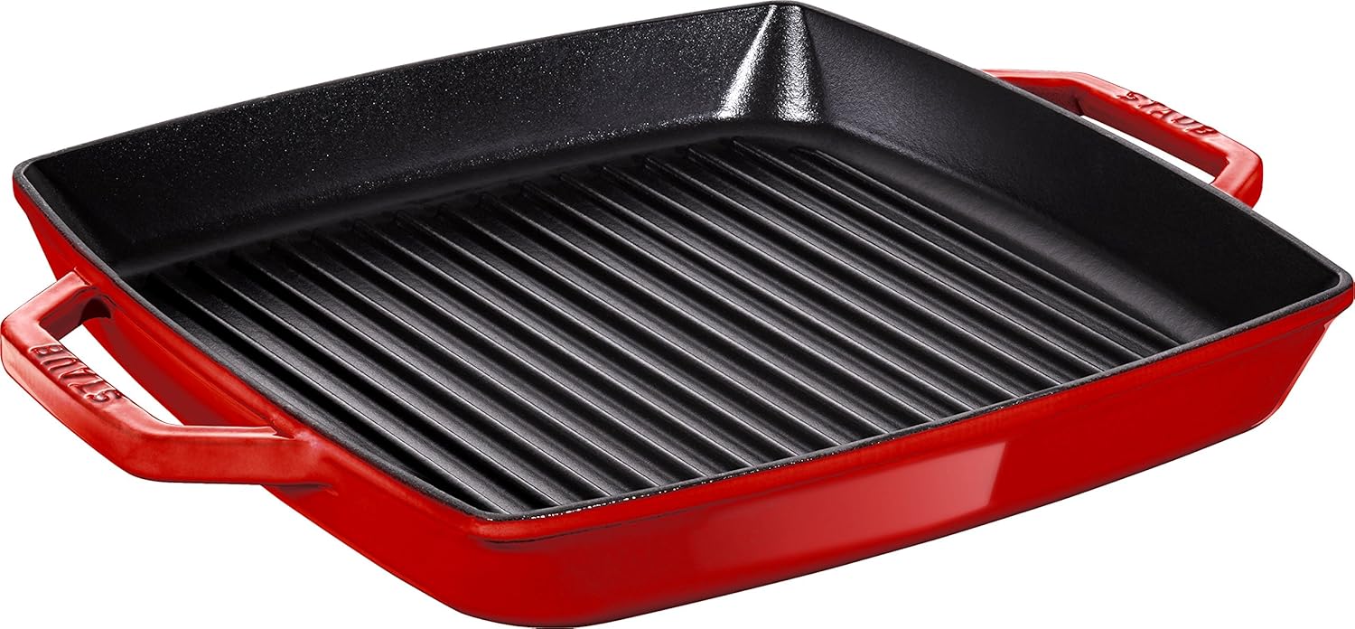 Staub Dust 40511-784-0 Rectangular Griddle with Two Handles, 33 cm, durable cast iron cooksets