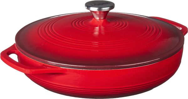 Lodge EC3CC43 Enameled Cast Iron Covered Casserole, 3-Quart, Island Spice Red & EC4D43 Enameled Cast Iron Dutch Oven, 4.6-Quart, Island Spice Red - Image 2