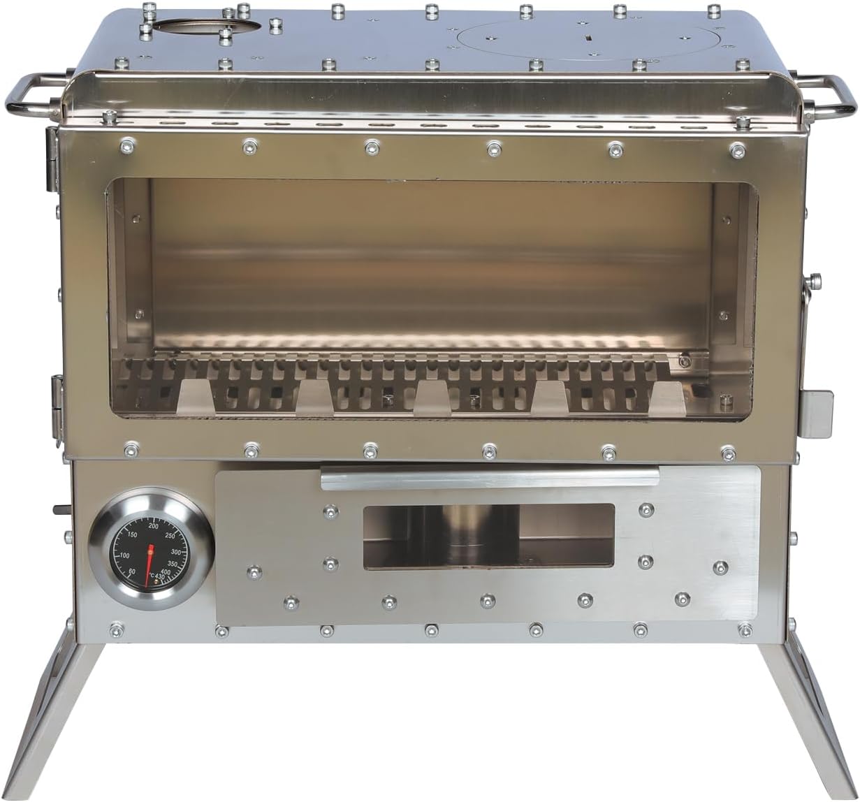 Stainless Steel Outdoor Wood Stove, Portable Camping Stove, Multifunctional Small Outdoor Firewood Stove, Suitable For Tent, Camping Heating And Cooking - Image 2