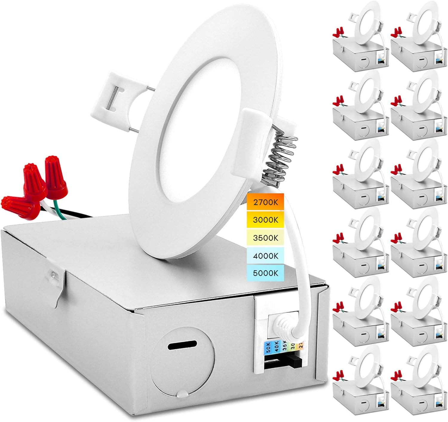 LUXRITE 12 Pack 3 Inch Ultra Thin LED Recessed Light waterproof outdoor kitchen electronics