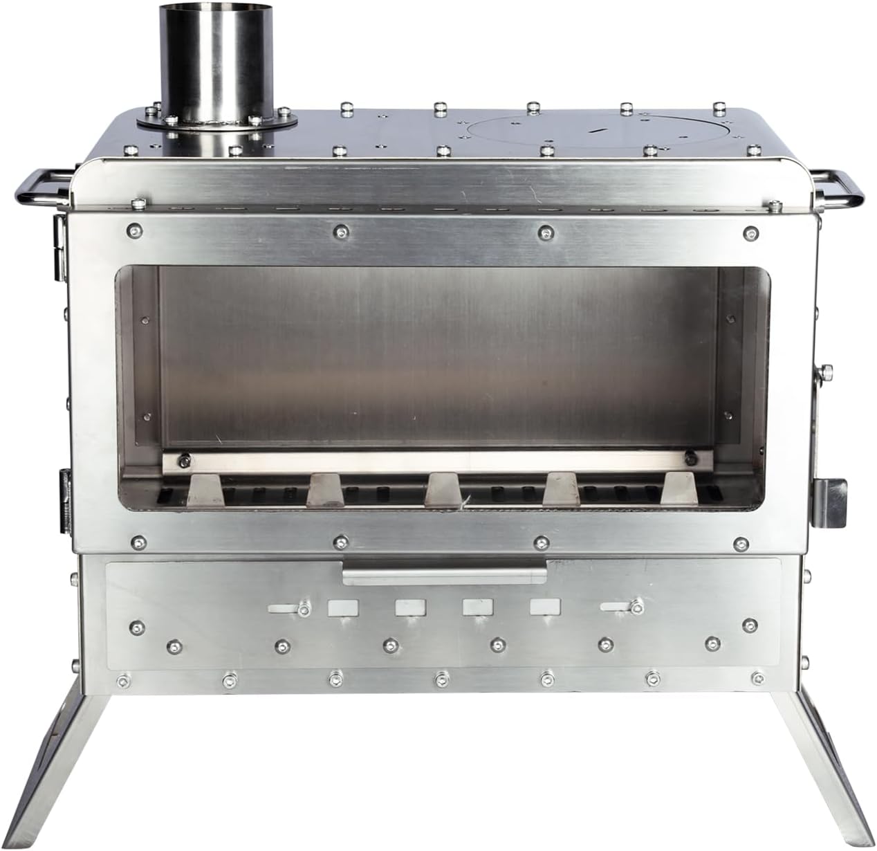 Stainless Steel Outdoor Portable Firewood Stove, Heating Camping Travel Tent Stove With Chimney Pipe, Used For Tent, Camping Heating And Cooking - Image 2