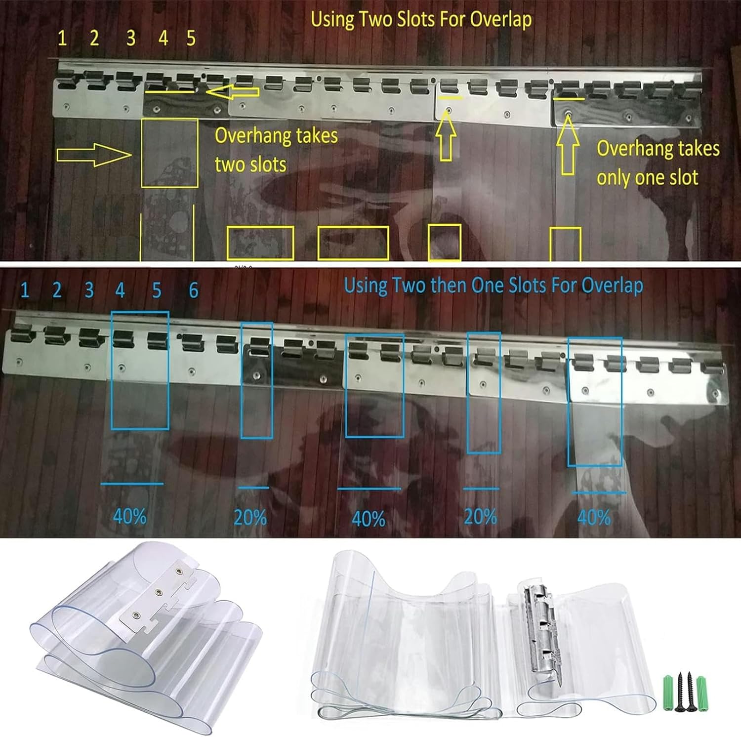 PVC Strip Door Curtain, Vinyl Strip Door Curtain, Clear Plastic Curtain Strips with 3cm Overlap for Walk-in Freezers, Coolers, and Warehouse Doors - Image 8