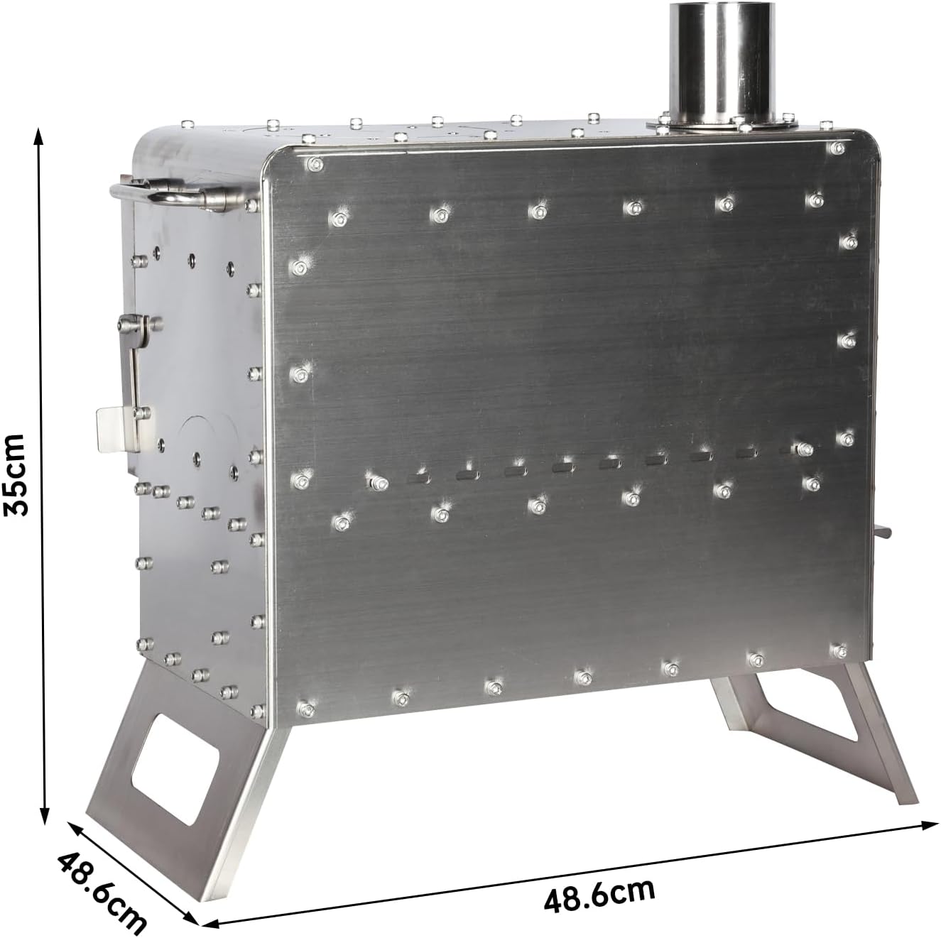 Stainless Steel Outdoor Wood Stove, Portable Camping Stove, Multifunctional Small Outdoor Firewood Stove, Suitable For Tent, Camping Heating And Cooking - Image 4
