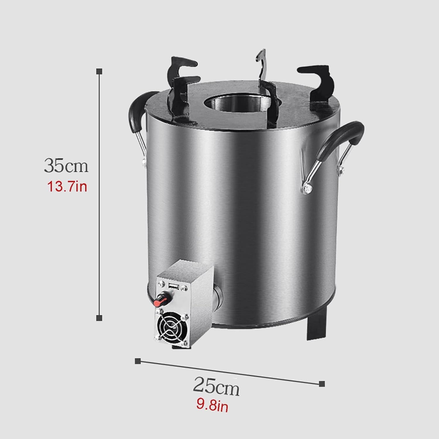 Outdoor Wood stove Round, Stainless Steel Wood Burning Camping Stove, Portable Tent Stove Multifunctional with blower, for Winter Heating, Cooking, Picnic - Image 7