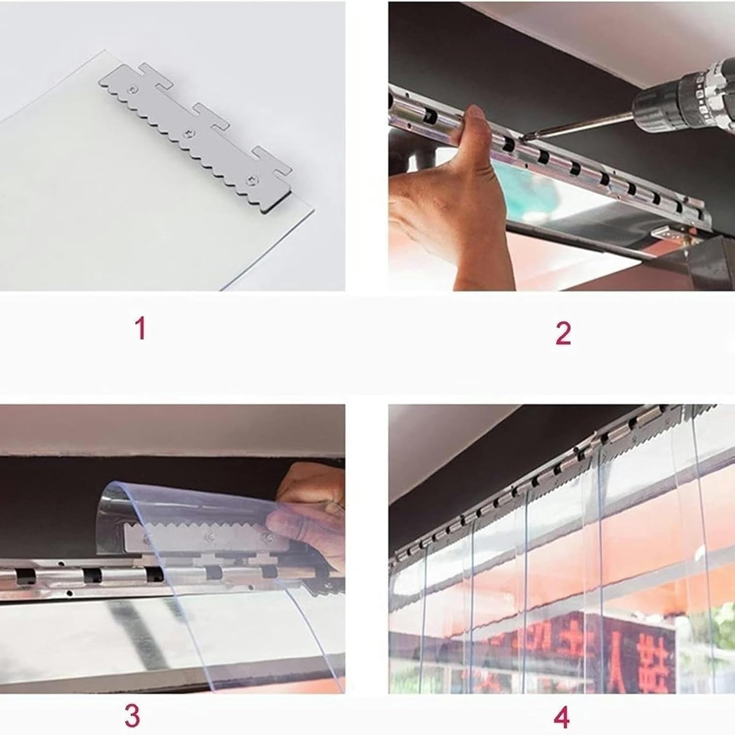 PVC Strip Door Curtain, Vinyl Strip Door Curtain, Clear Plastic Curtain Strips with 3cm Overlap for Walk-in Freezers, Coolers, and Warehouse Doors - Image 7