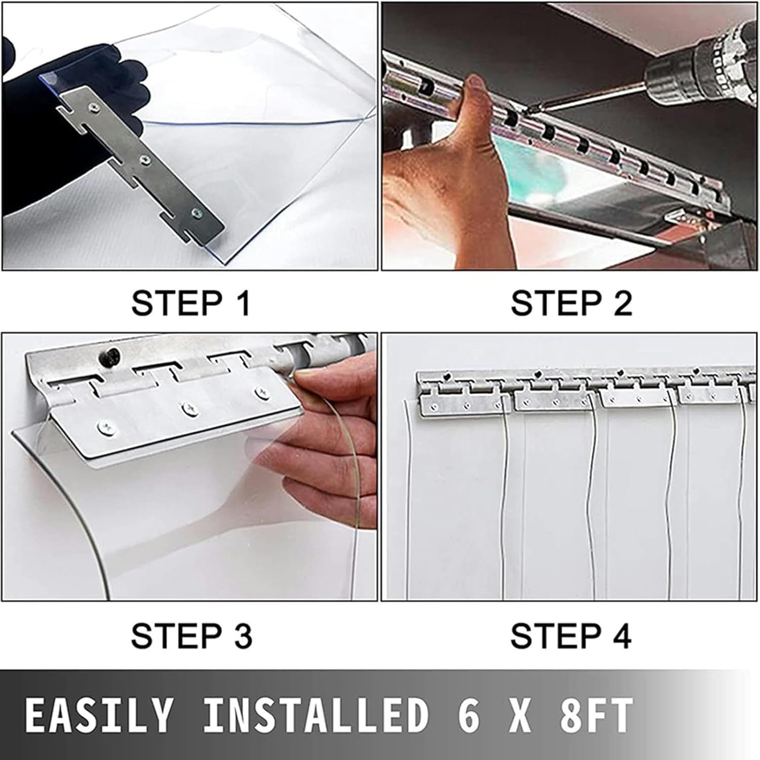 Frosted PVC Plastic Door Strip Curtain, Air Conditioner Partition Curtain Ideal for Coldstore/Freezer Coldstore Freezer Industrial Curtain - Image 8