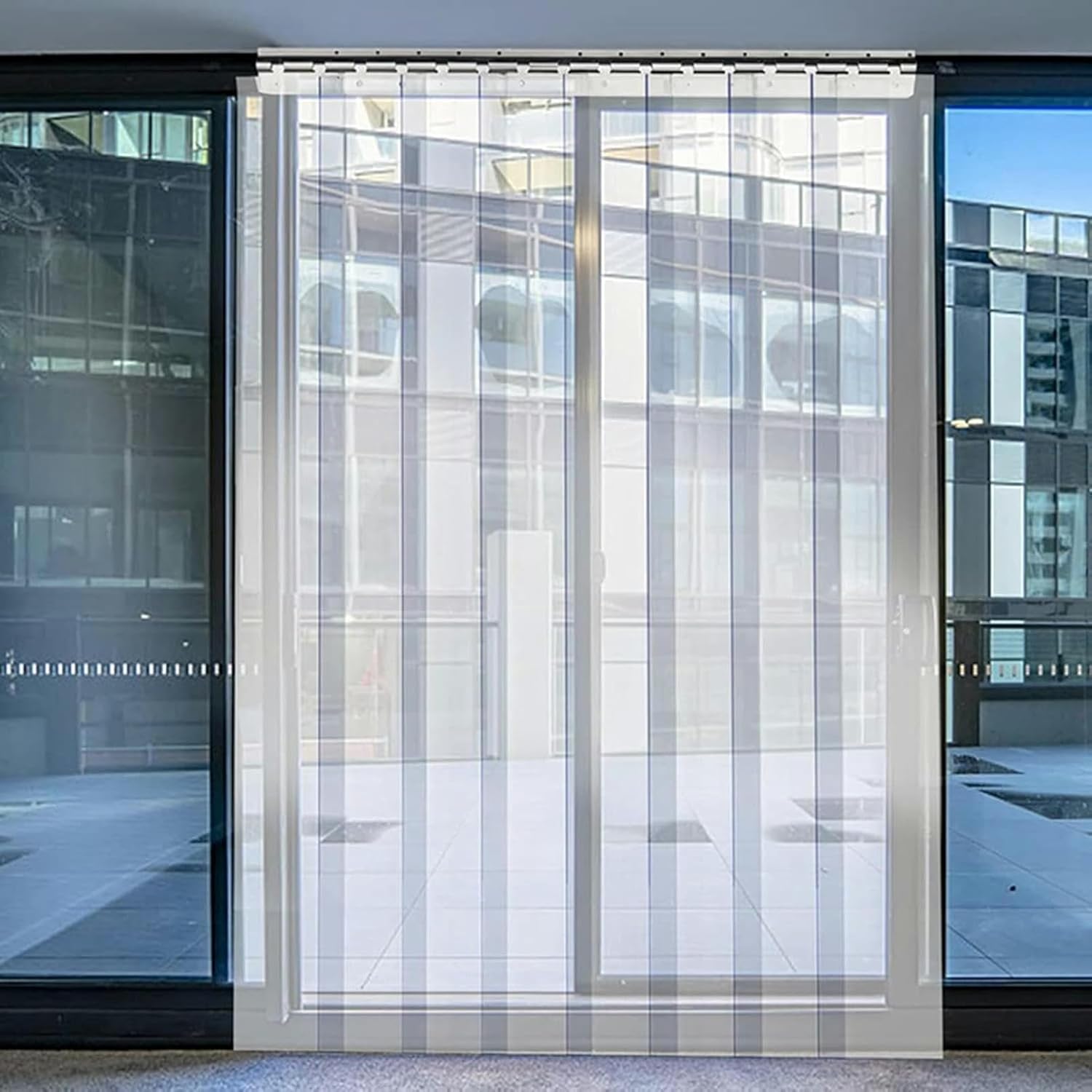 Frosted PVC Plastic Door Strip Curtain, Air Conditioner Partition Curtain Ideal for Coldstore/Freezer Coldstore Freezer Industrial Curtain - Image 3