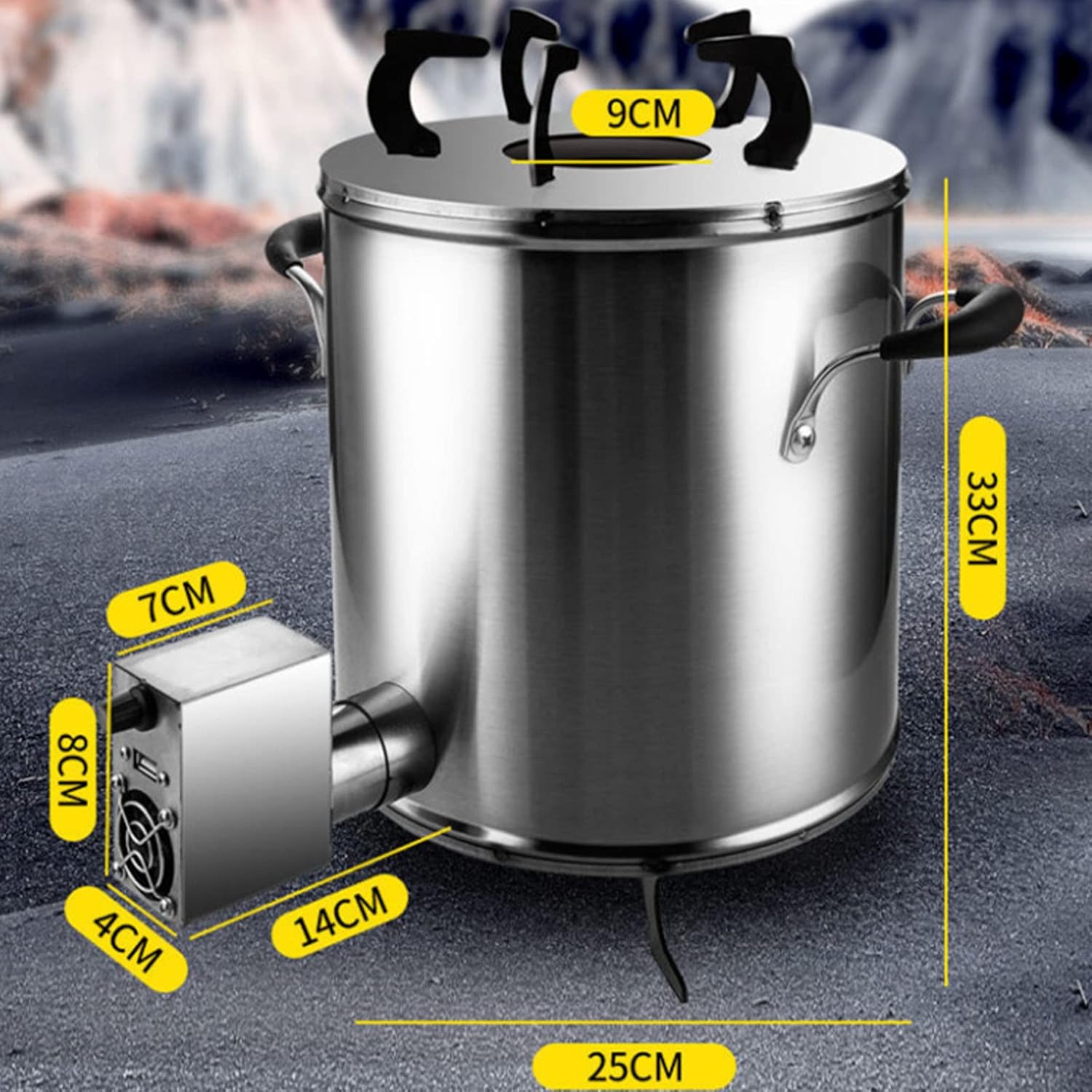 Wood Burning Stove with Pot Stand Stainless Steel and Compact Stove Camping Stove Portable for Backpacking, Camping, and Survival with USB Blower - Image 4