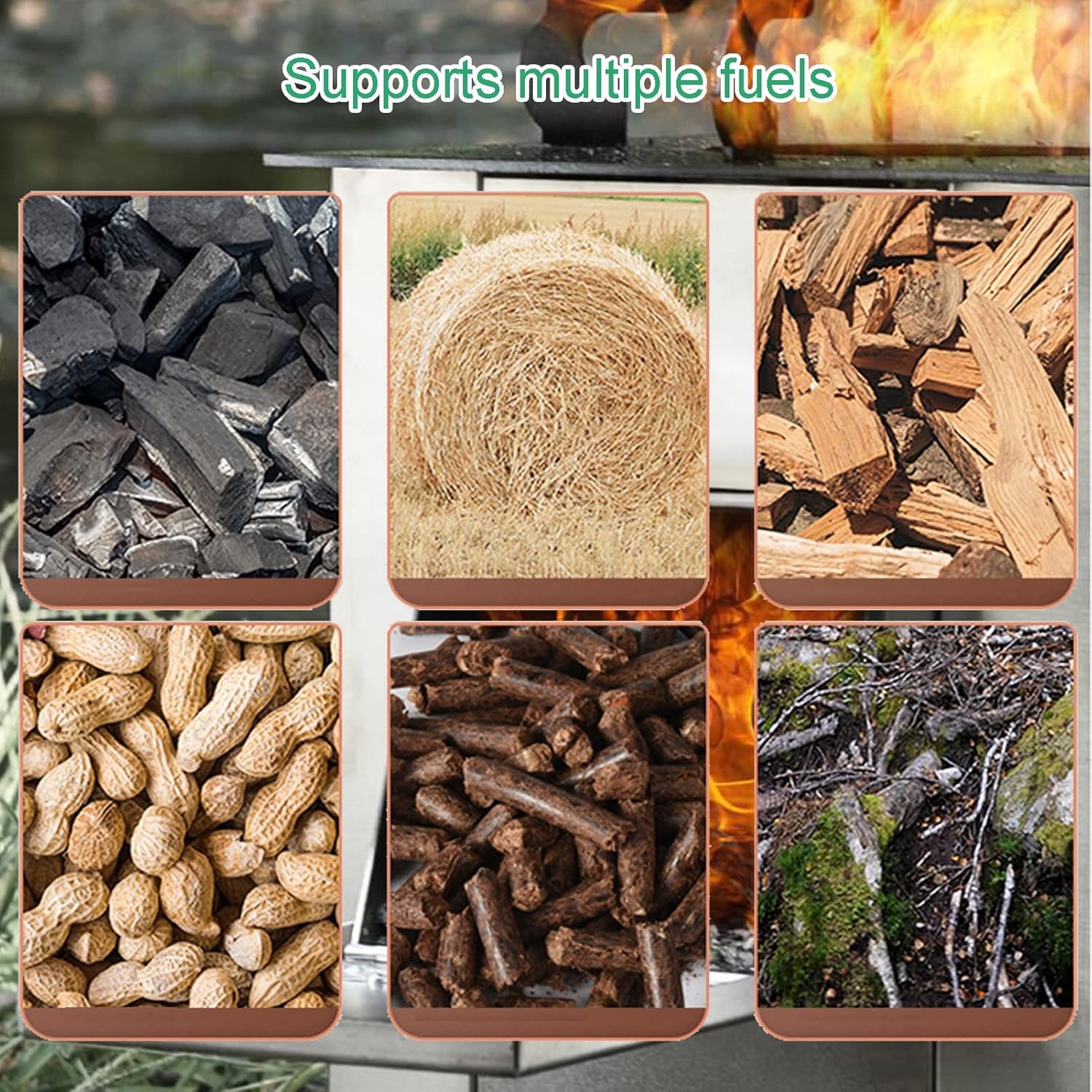 Outdoor Wood stove Round, Stainless Steel Wood Burning Camping Stove, Portable Tent Stove Multifunctional with blower, for Winter Heating, Cooking, Picnic - Image 6