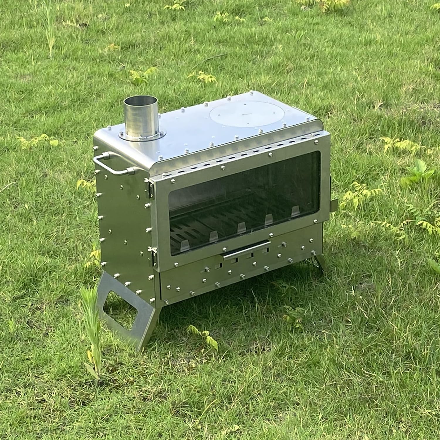 Stainless Steel Outdoor Portable Firewood Stove, Heating Camping Travel Tent Stove With Chimney Pipe, Used For Tent, Camping Heating And Cooking - Image 7