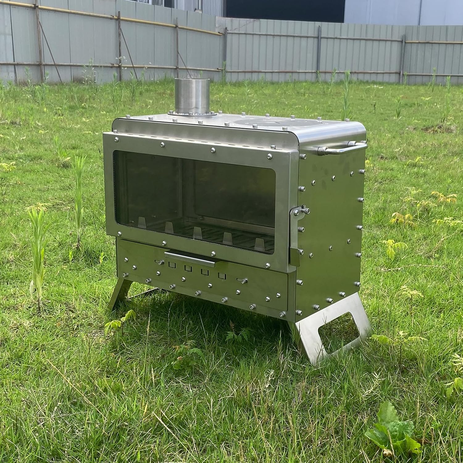 Stainless Steel Outdoor Portable Firewood Stove, Heating Camping Travel Tent Stove With Chimney Pipe, Used For Tent, Camping Heating And Cooking - Image 6