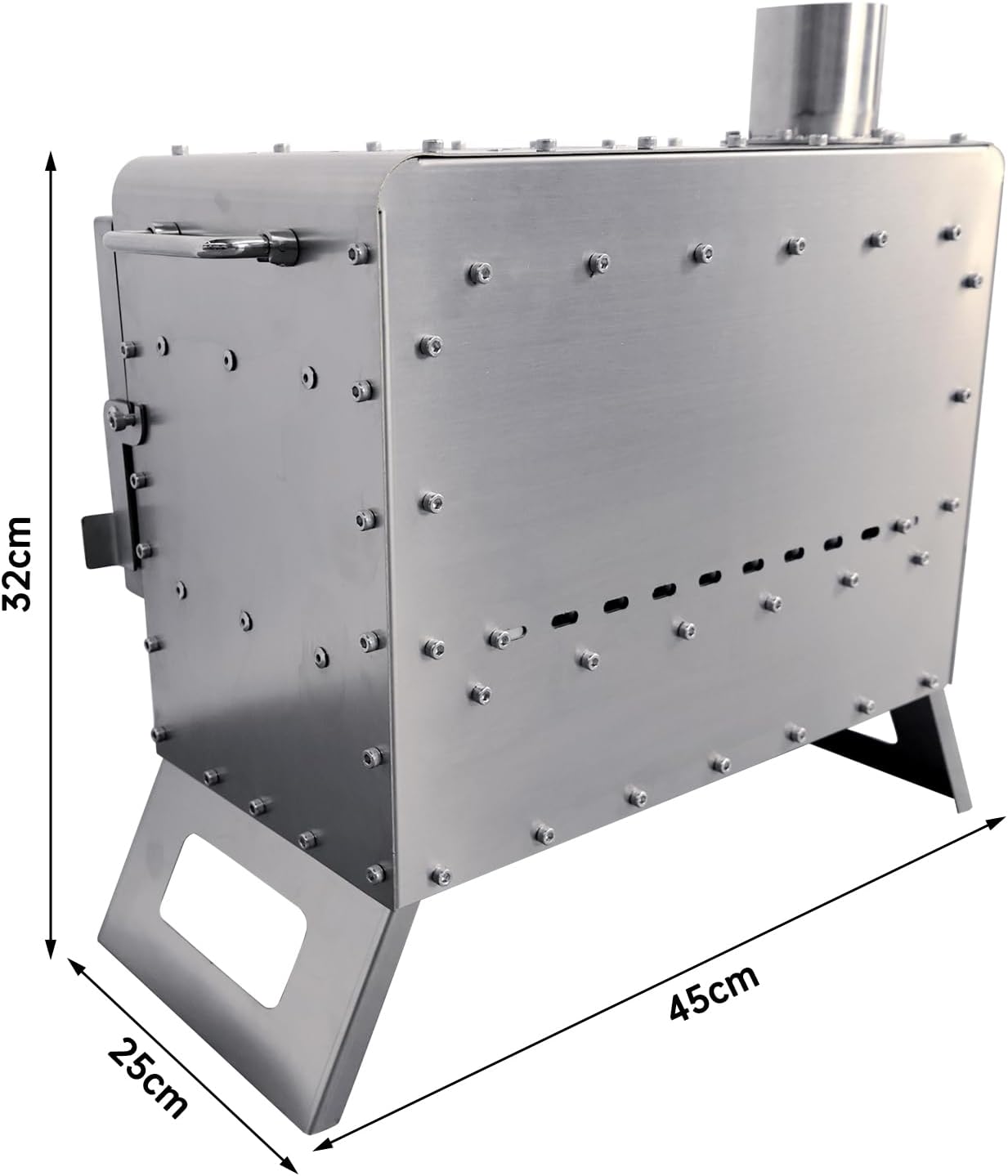 Stainless Steel Outdoor Portable Firewood Stove, Heating Camping Travel Tent Stove With Chimney Pipe, Used For Tent, Camping Heating And Cooking - Image 4