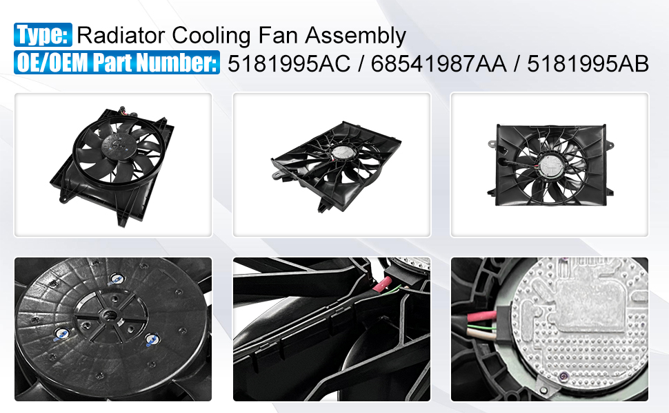 Radiator Cooling Fan Assembly 68541987AA Compatible with Dodge Charger Challenger 6.2L 2015-2022