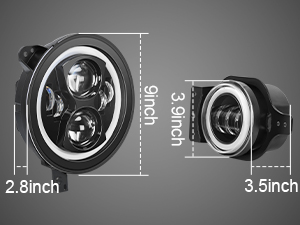 4 inch round led fog lights jl