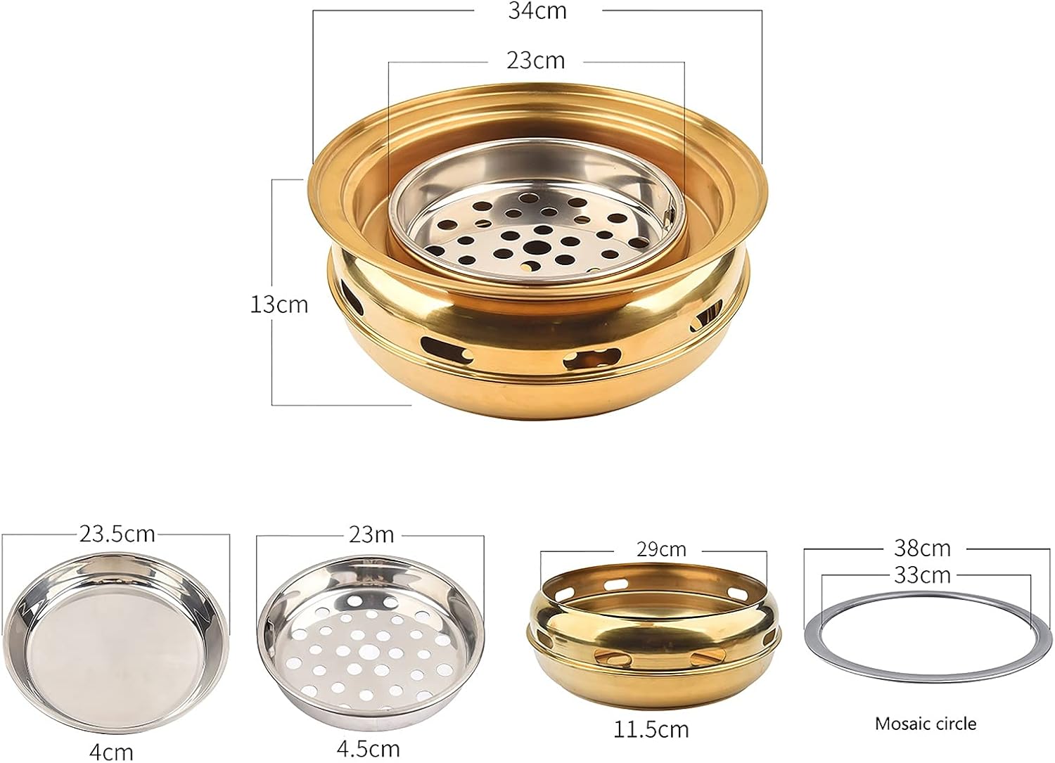 BBQ Barbeque Barbecue Grill, BBQ, Commercial Titanium Grill, Multifunctional Charcoal Barbecue Grill, 3 Styles Available, 6-8 People (Color : B) - Image 2