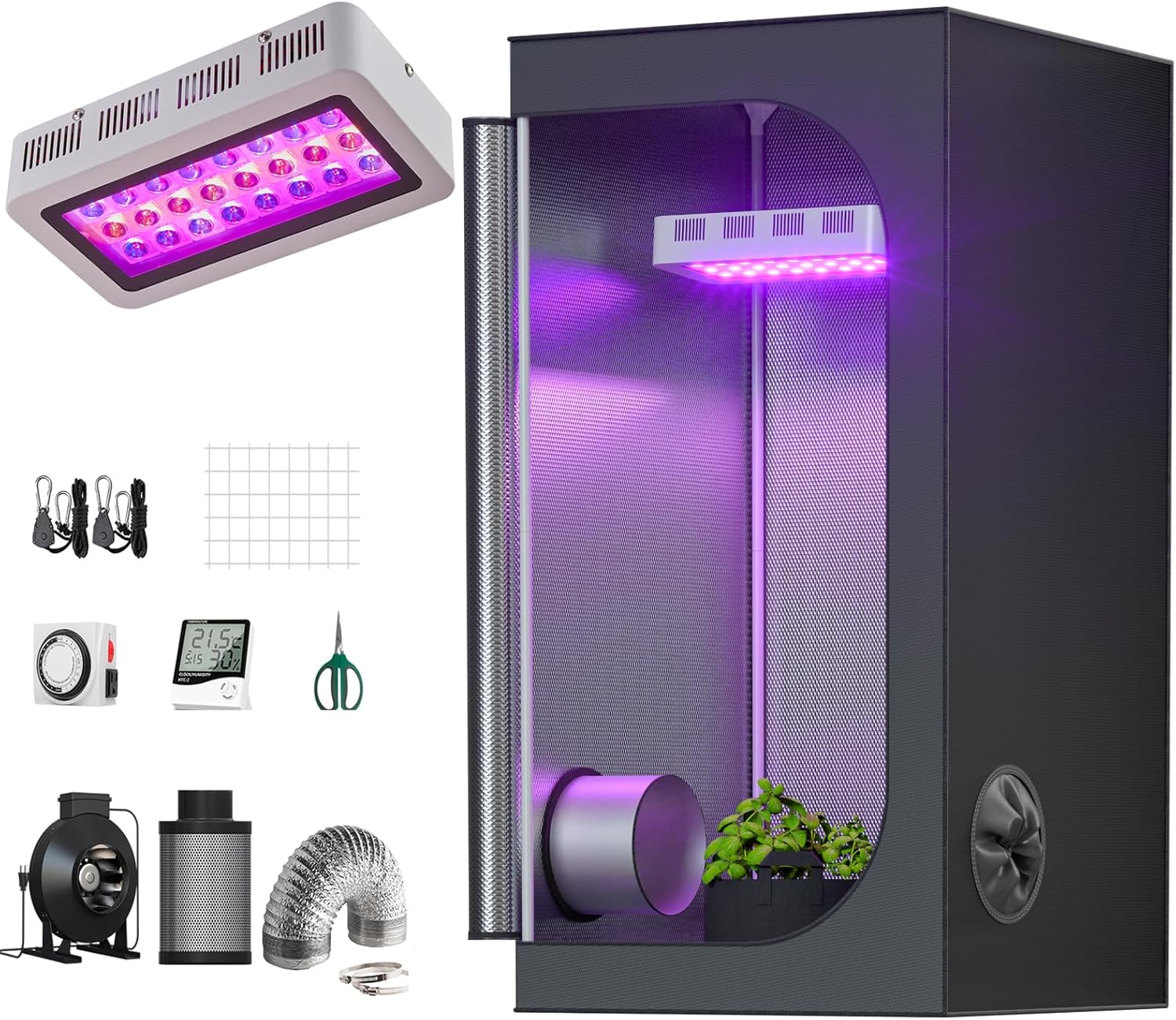 Grow Tent Complete Kit 300W LED Grow Light Full-Spectrum Indoor waterproof outdoor kitchen electronics