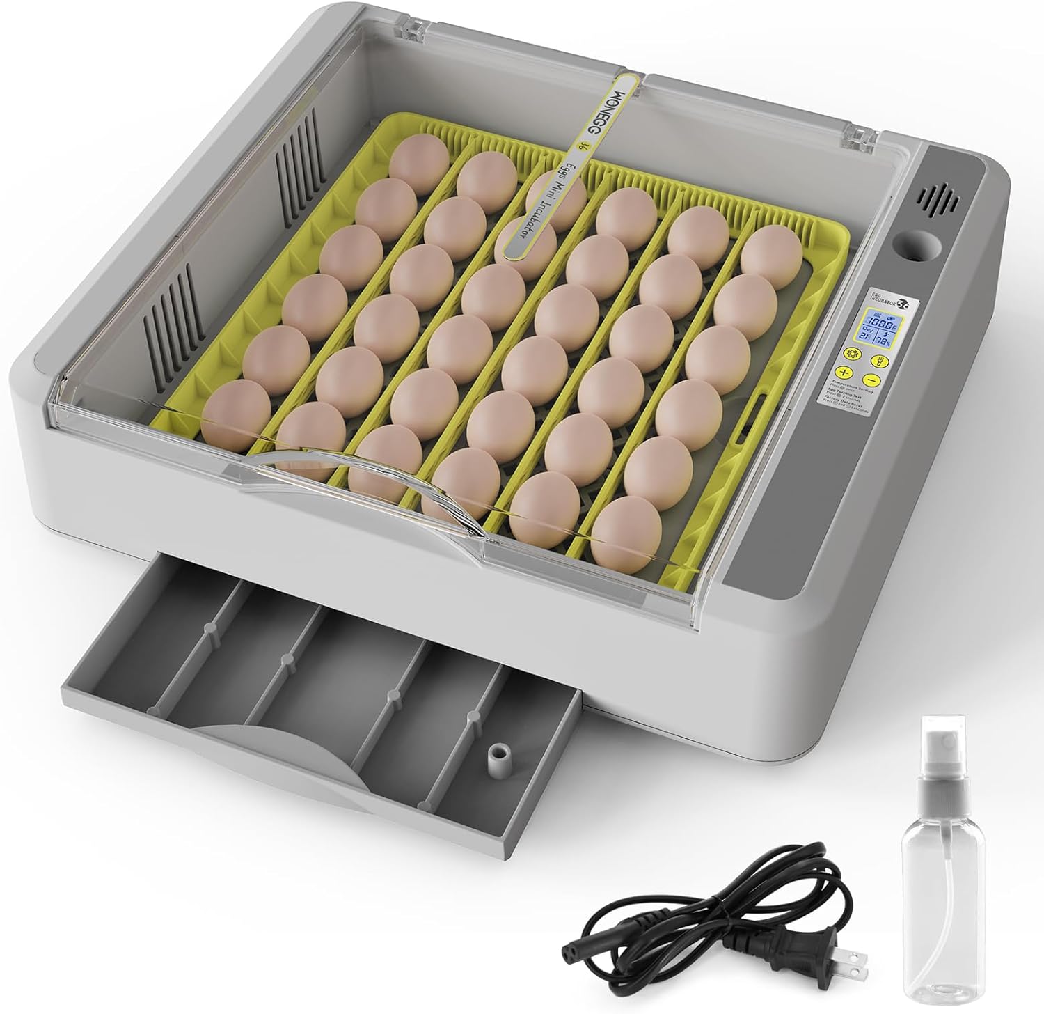 Egg Incubator for Hatching Chicks, 36 Eggs Automatic Egg Turner with Temperature & Humidity Control, Multifunctional Ultra-Clear Panoramic View with Hatch Days & Egg Candler for Egg, Duck, Geese, Bird - Image 8