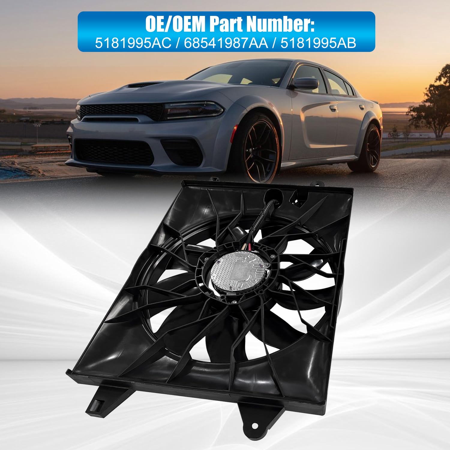 Radiator Cooling Fan Assembly 68541987AA Compatible with Dodge Charger Challenger 6.2L 2015-2022 - Image 4