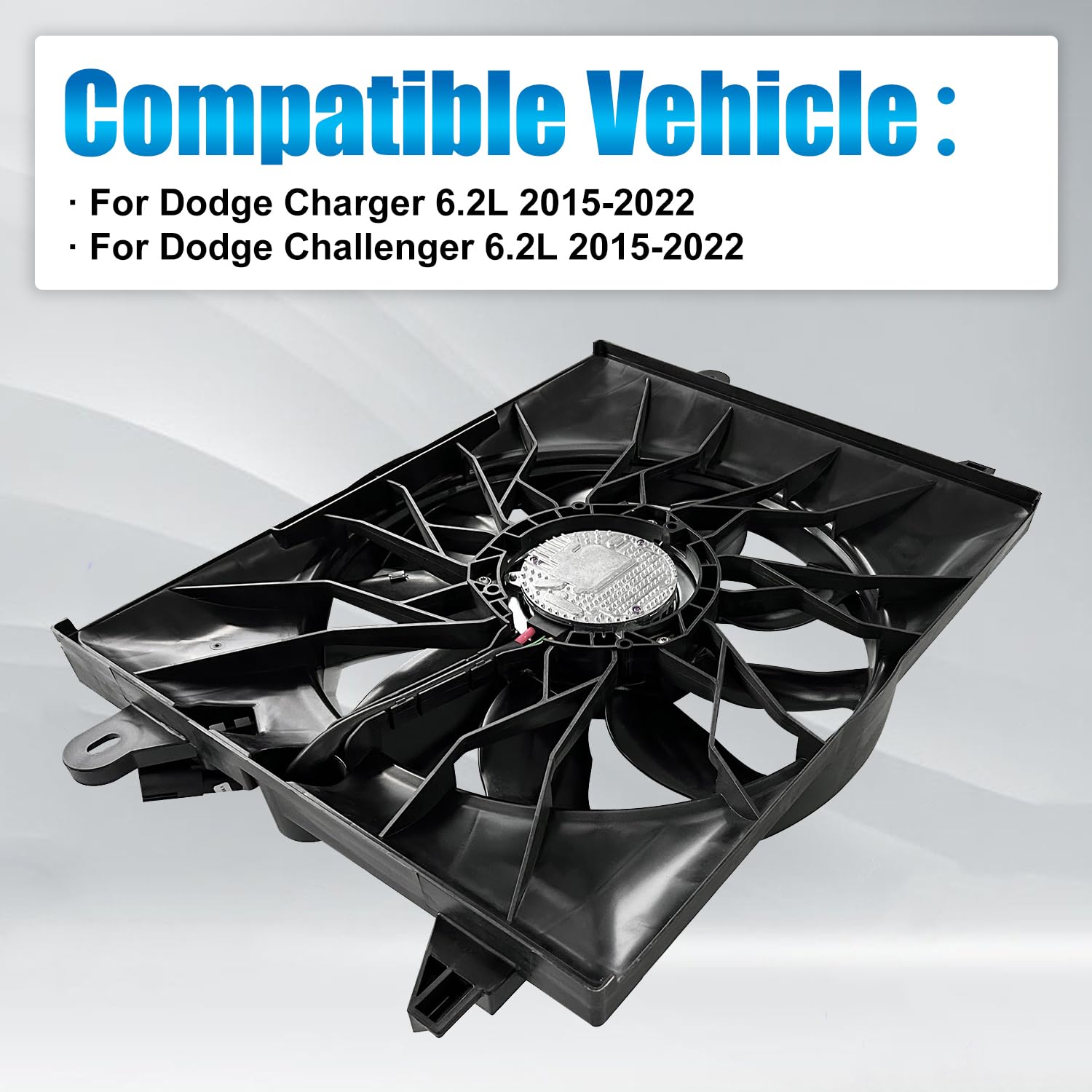 Radiator Cooling Fan Assembly 68541987AA Compatible with Dodge Charger Challenger 6.2L 2015-2022 - Image 3