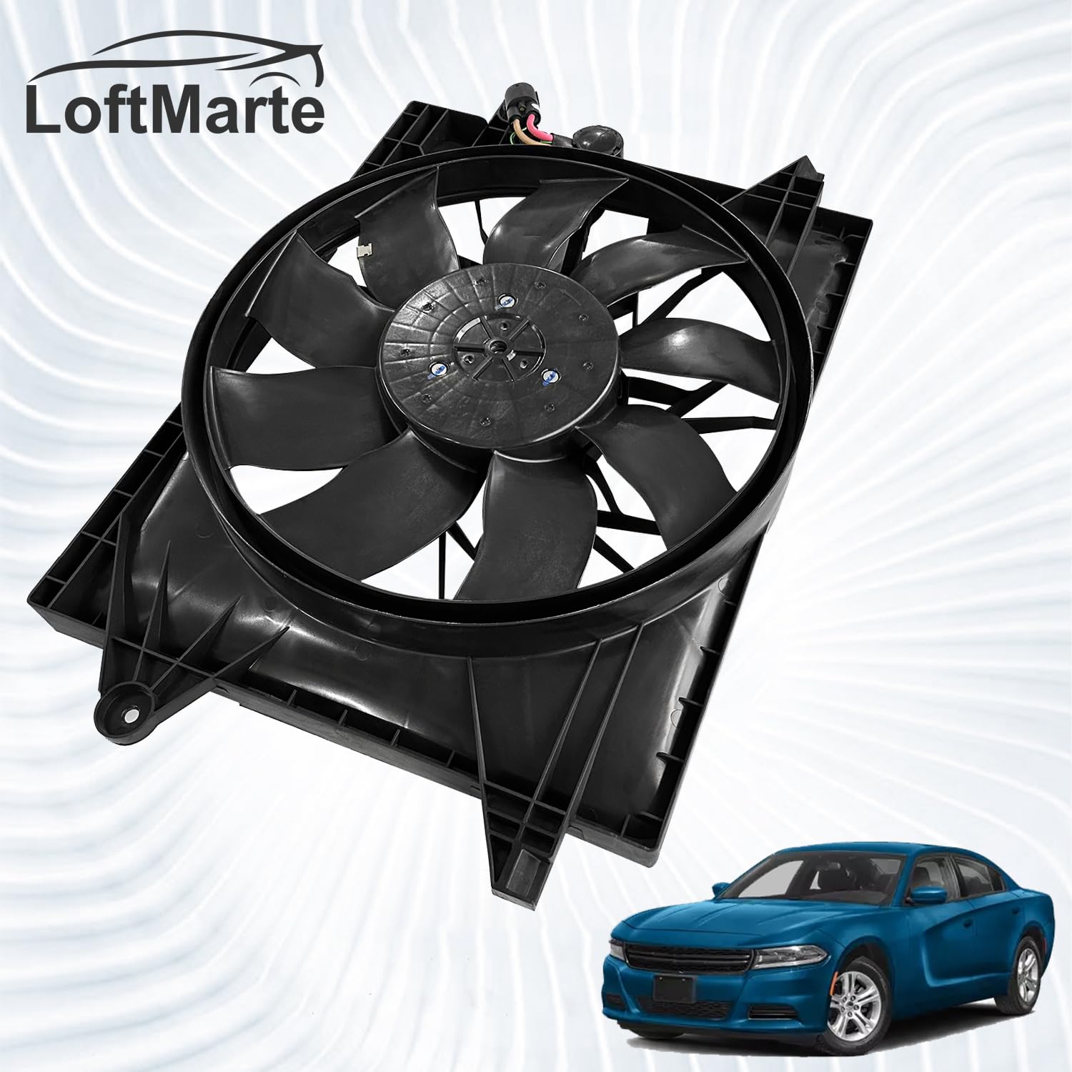 Radiator Cooling Fan Assembly 68541987AA Compatible with Dodge Charger Challenger 6.2L 2015-2022 - Image 2