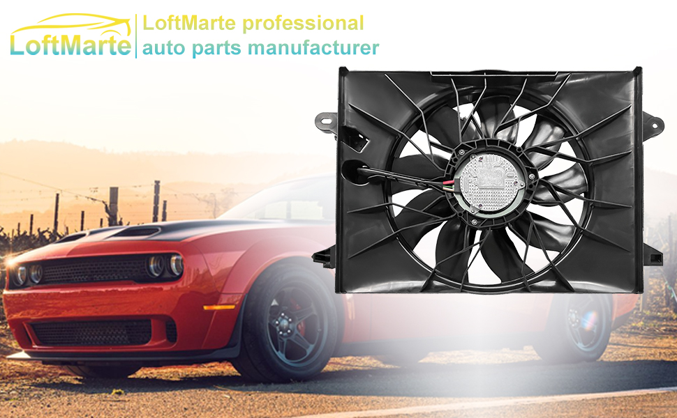 Radiator Cooling Fan Assembly 68541987AA Compatible with Dodge Charger Challenger 6.2L 2015-2022