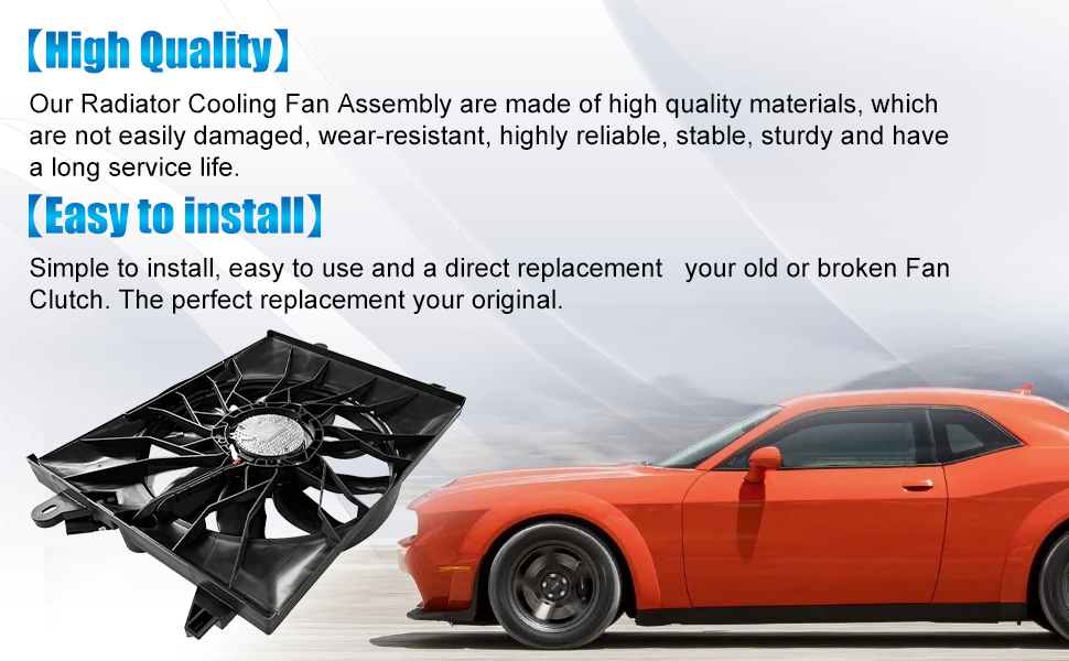 Radiator Cooling Fan Assembly 68541987AA Compatible with Dodge Charger Challenger 6.2L 2015-2022