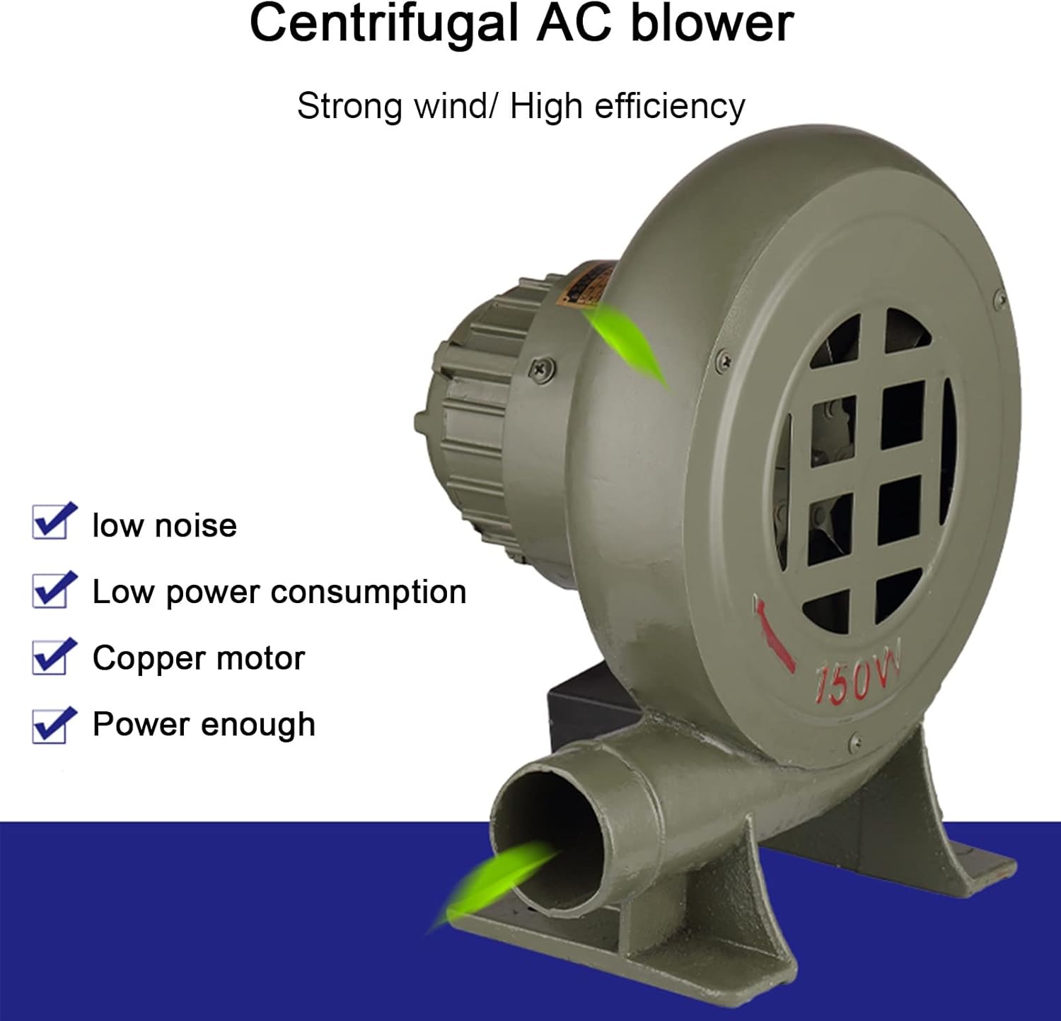 JKGHK Forge Blower,BBQ Fan,Centrifugal Electric Barbecue Air Blower,220V Copper Wire Motor Grill Hair Dryer,for Outdoor Inflatables Cooking Barbecue Picnicetc (Size : 200W) - Image 2